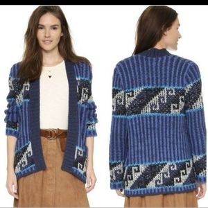 Free People Chunky Knit Blue Time and Again Cardigan XS